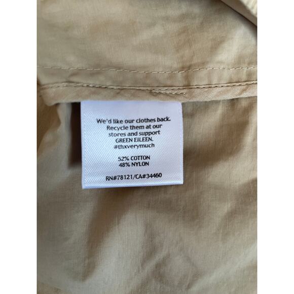 Eileen Fisher Khaki Tan Lightweight Hooded Windbreaker Jacket, XS - Picture 3 of 4